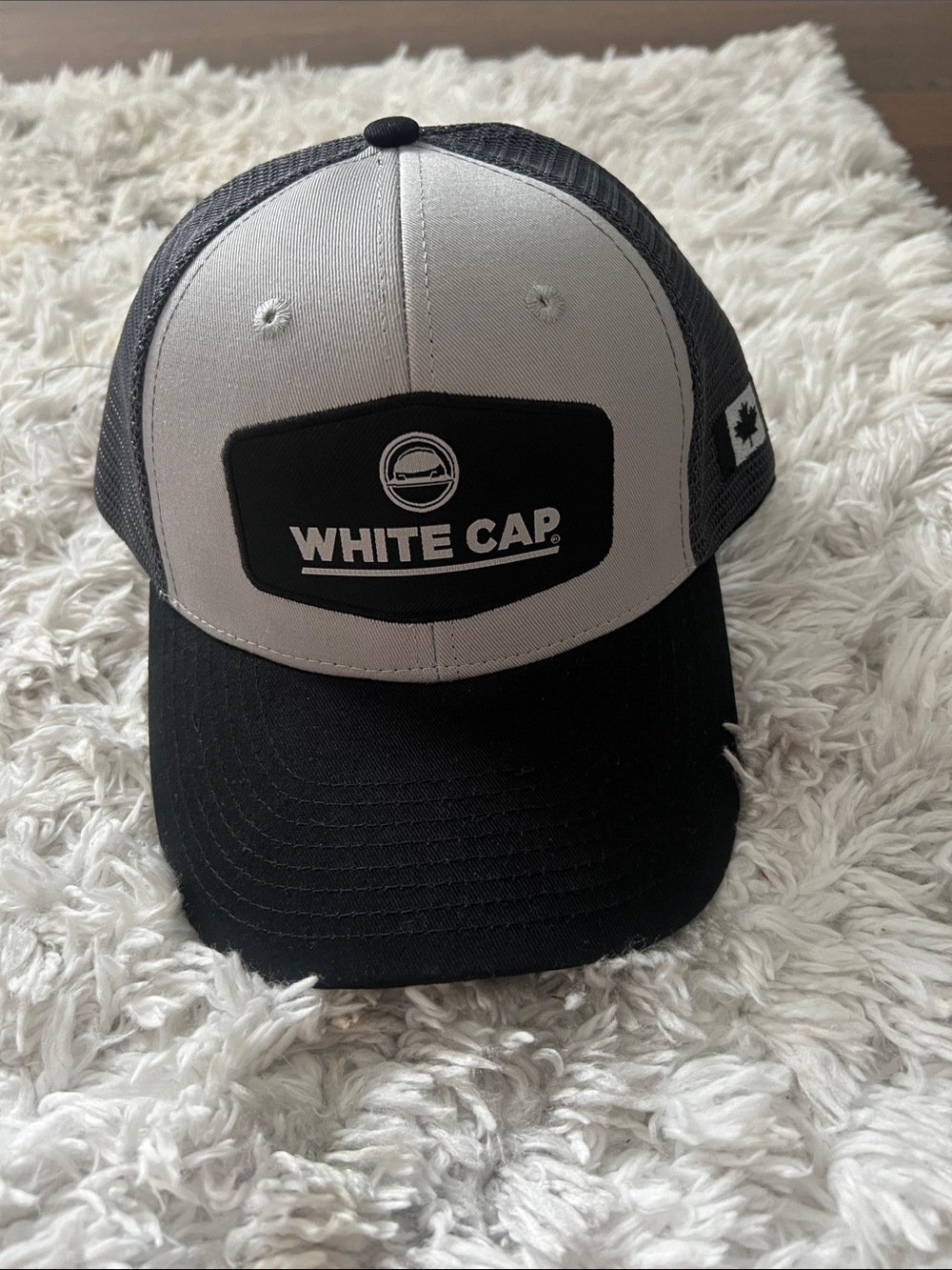 White Cap Black & Gray Trucker Hat